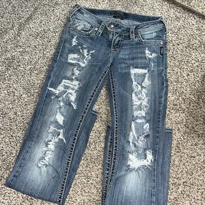 women’s silver jeans